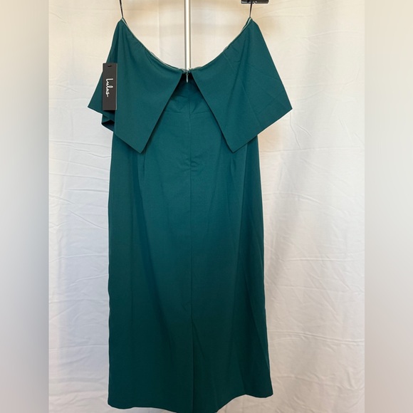 Lulus Lots of Love emerald green strapless midi dress - Picture 3 of 6